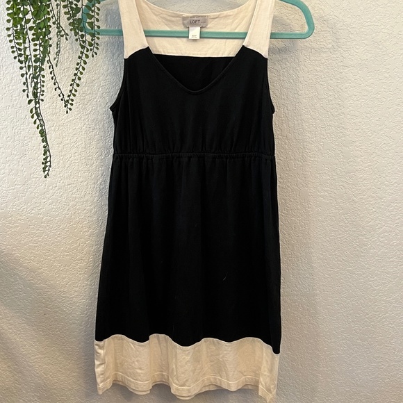 LOFT Color Block V-Neck Dress XXSP - Picture 2 of 6